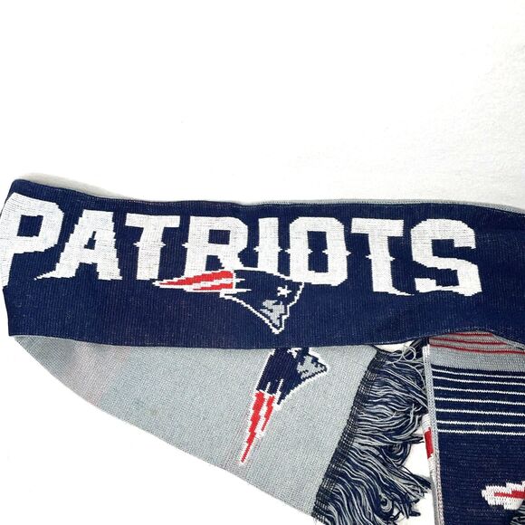 NEW ENGLAND PATRIOTS SCARF NFL Blue White and Red Reversible - Picture 1 of 5